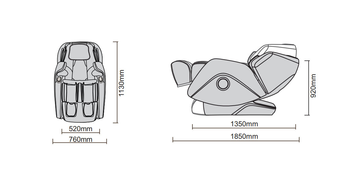 Dimensions du fauteuil massant